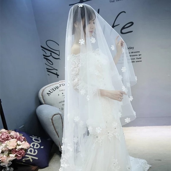 Wedding Accessories 3M Tailing Llower Veil Bridal - Picture 3 of 5